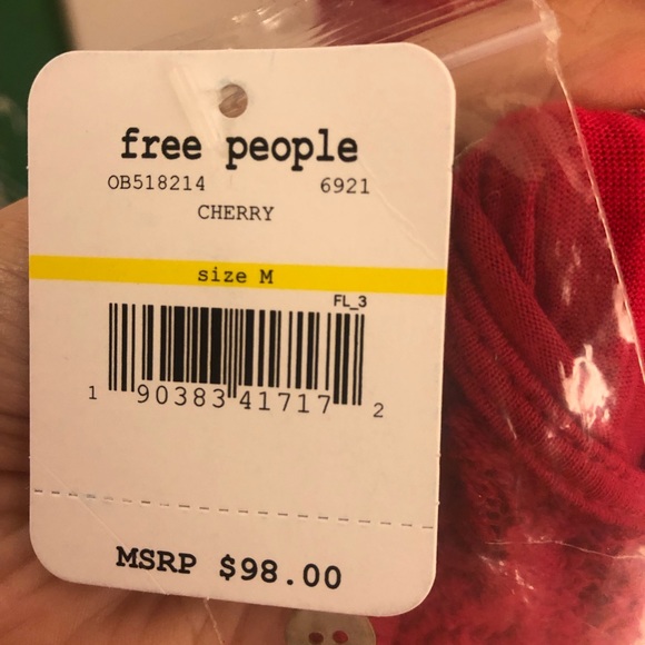 NWT Intimately Free daydream cherry lace open back mini dress - Picture 7 of 7